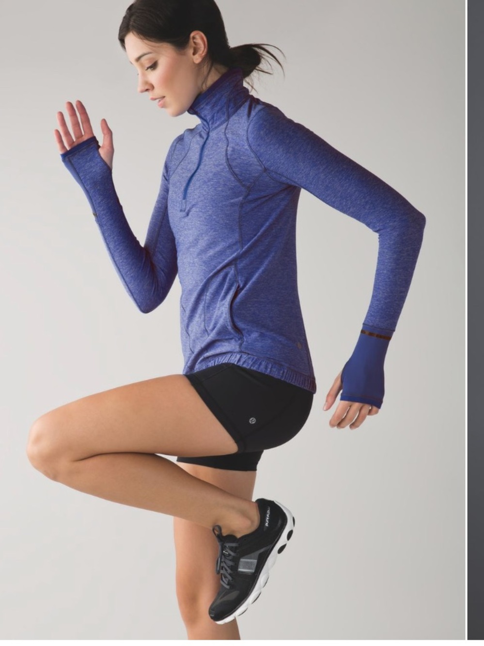 Lululemon Pace Pusher 1/2 zip Heathered Harbor Blue / Harbor Blue Luon size 12